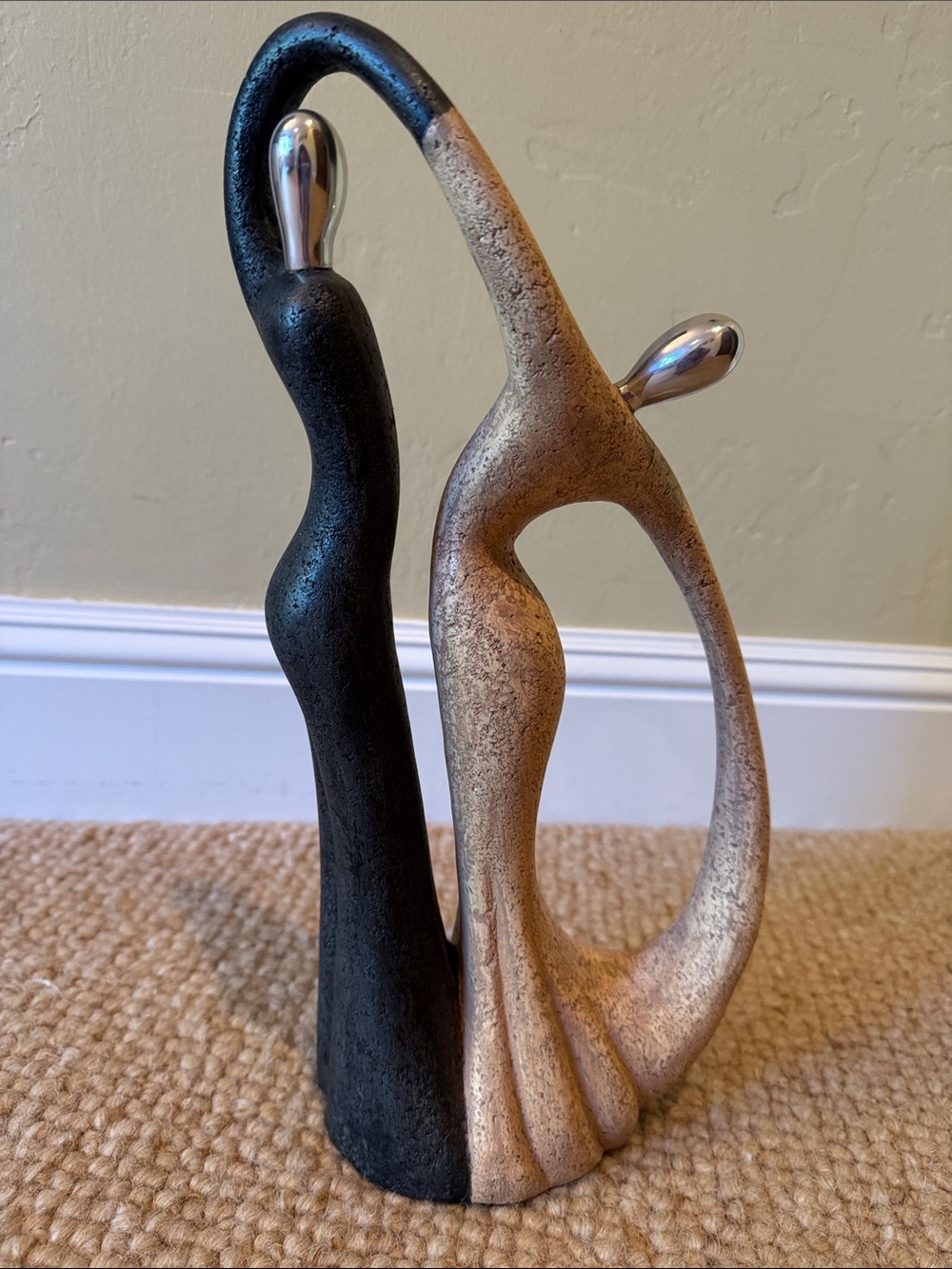Abstract Two-Tone Embrace Dance Figurine Sculpture